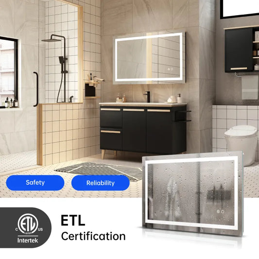 LED Bathroom Mirror – Touch Control • Anti‑Fog • Dimmable • Waterproof