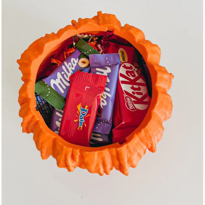 Melting Halloween Pumpkin Candy Bowl with Lid