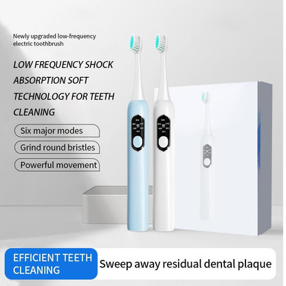 White Low-Frequency Rechargeable Electric Toothbrush – Gentle Daily Clean