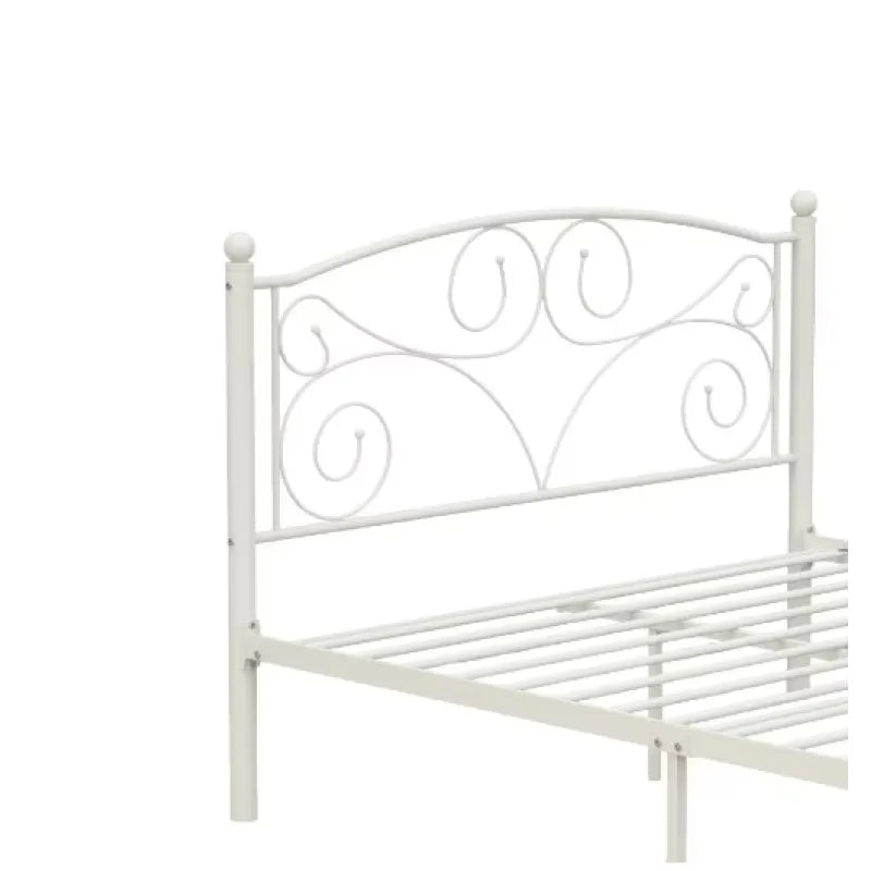 FULL Metal Bed Frame with Flower Design – Noise-Free, Durable Steel Platform (No Box Spring Needed)