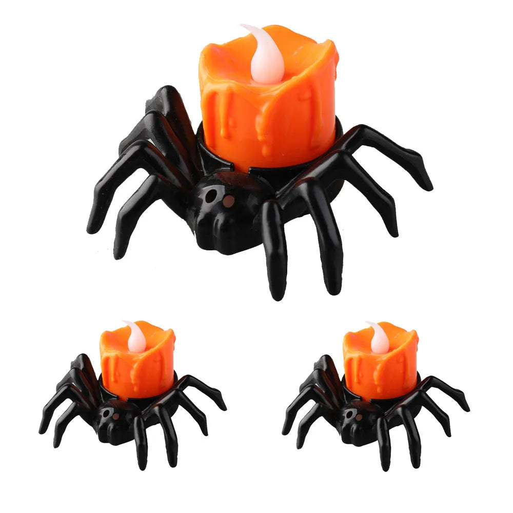 Halloween Spider Candlestick Ornament – Creepy Creeping Glow Décor