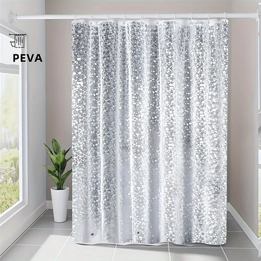3D Pebble Pattern PEVA Shower Curtain – Durable 71″×71″ with Strong Magnetic Hem