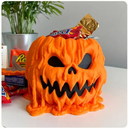 Melting Halloween Pumpkin Candy Bowl with Lid