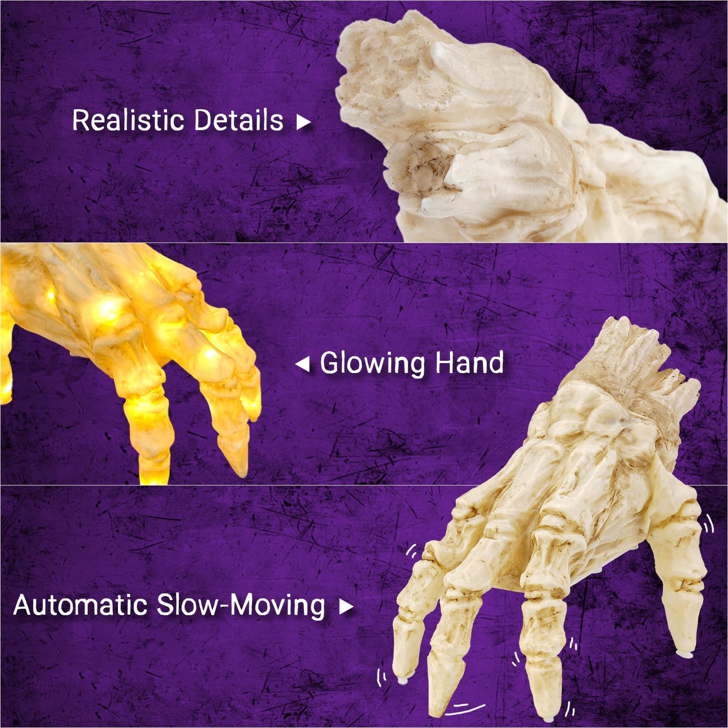 Halloween Electric Crawling Zombie Hand – Luminous Motion Sensor Prop with Spooky Sound