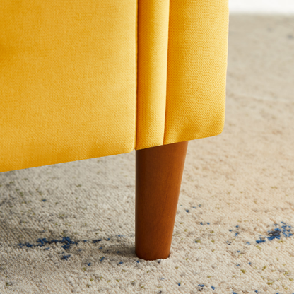 Yellow Multifunctional Storage Sofa Stool – Rectangular Linen Ottoman with Hidden Compartment