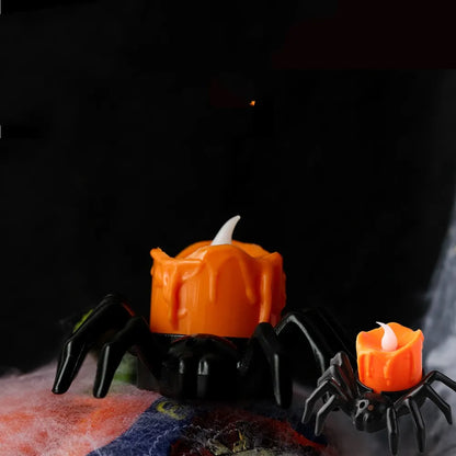 Halloween Spider Candlestick Ornament – Creepy Creeping Glow Décor