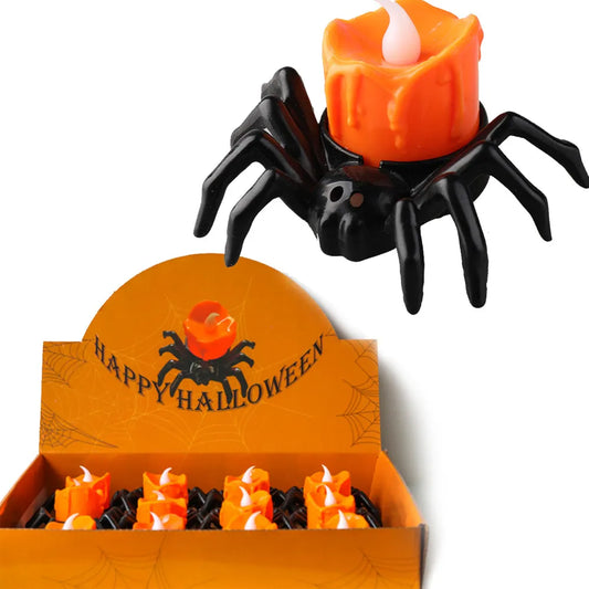 Halloween Spider Candlestick Ornament – Creepy Creeping Glow Décor
