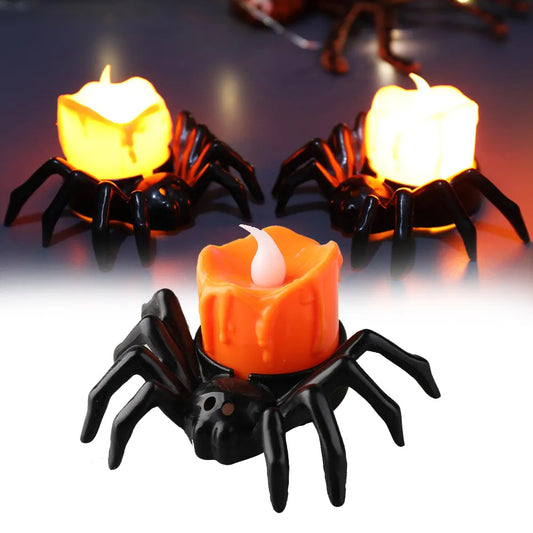 Halloween Spider Candlestick Ornament – Creepy Creeping Glow Décor