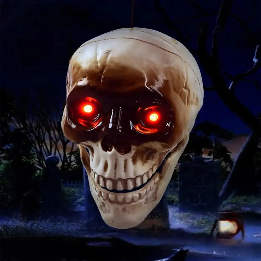 Animated Floating Skeleton Skull Heads – Sound‑Activated Halloween Decor