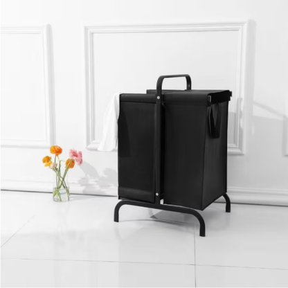 2 Tier Laundry Basket 110 Litre Large Oxford Laundry Basket Sorter with Lid and Sorting Card for Clothing and Toy Storage