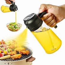 BBQ Healthy Kitchen Cooking Oil & Vinegar Spray Bottle – Push Type Leak Proof Glass Mister