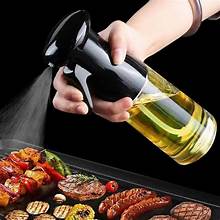 BBQ Healthy Kitchen Cooking Oil & Vinegar Spray Bottle – Push Type Leak Proof Glass Mister