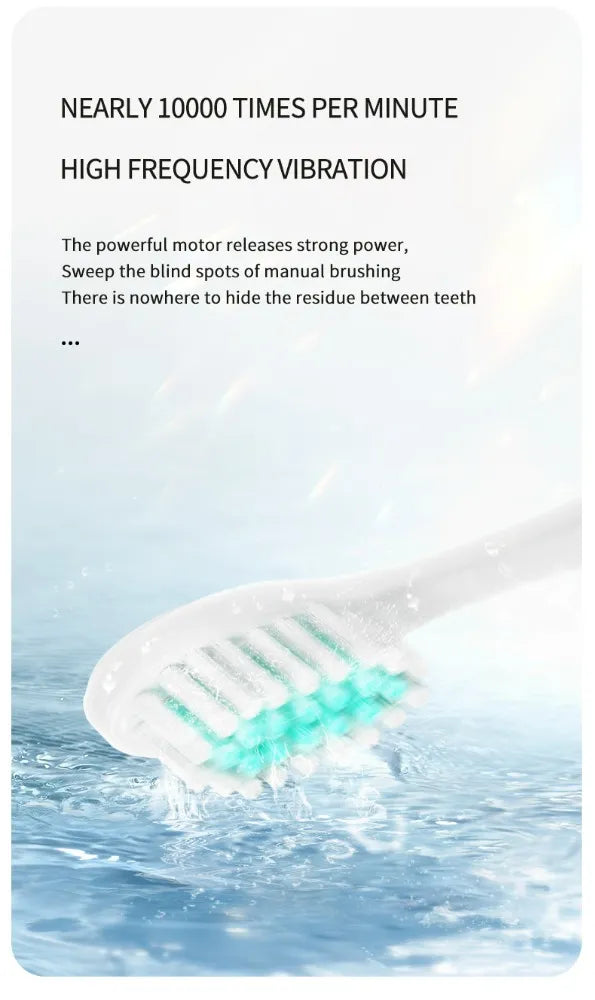 White Low-Frequency Rechargeable Electric Toothbrush – Gentle Daily Clean