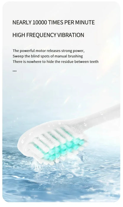 White Low-Frequency Rechargeable Electric Toothbrush – Gentle Daily Clean