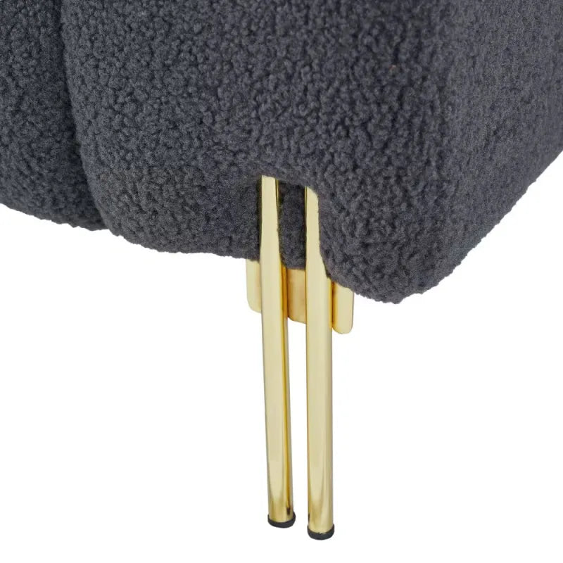 Modern Storage Sofa Bench with Soft Armrests & Wooden Legs