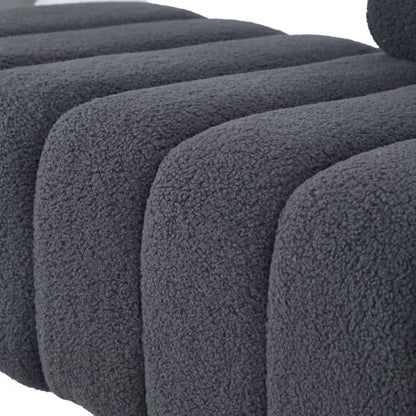 Modern Storage Sofa Bench with Soft Armrests & Wooden Legs