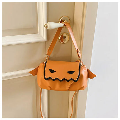 Funny Pumpkin Face Halloween Crossbody Bag – Street‑Trend Niche Bag for Women