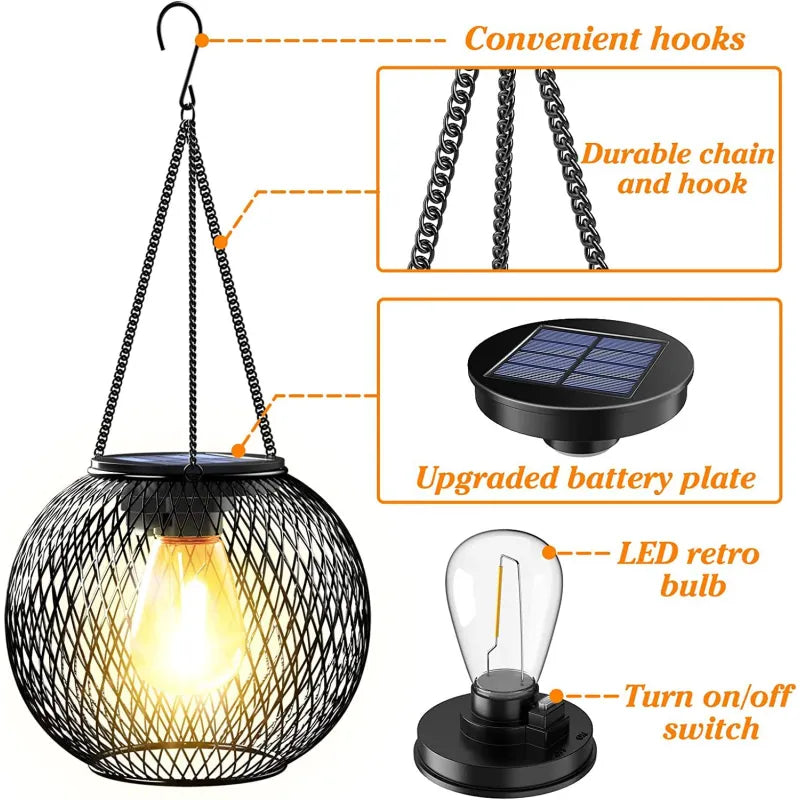 Fashion Simple Solar Garden Hanging Lamp