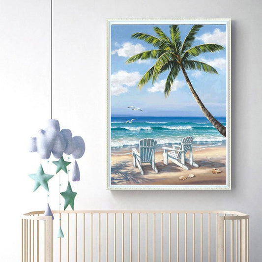 DIY Full Diamond Painting – Seaside Beach Scenery (Frameless)