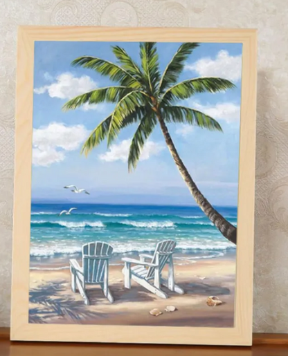 DIY Full Diamond Painting – Seaside Beach Scenery (Frameless)