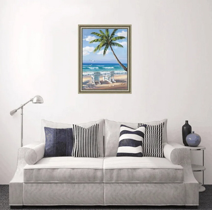 DIY Full Diamond Painting – Seaside Beach Scenery (Frameless)